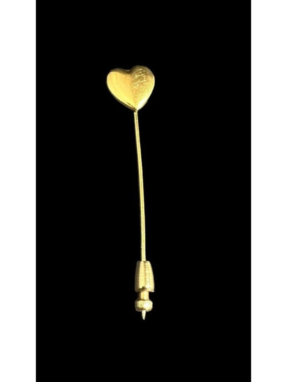 Vintage WINARD 12K Gold Filled Heart Stick Pin Signed Brooch